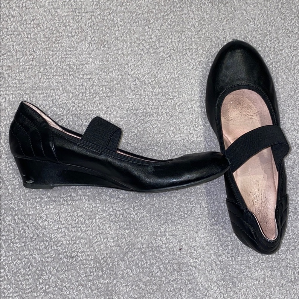 Black Ballet Slip Ons with Heel
